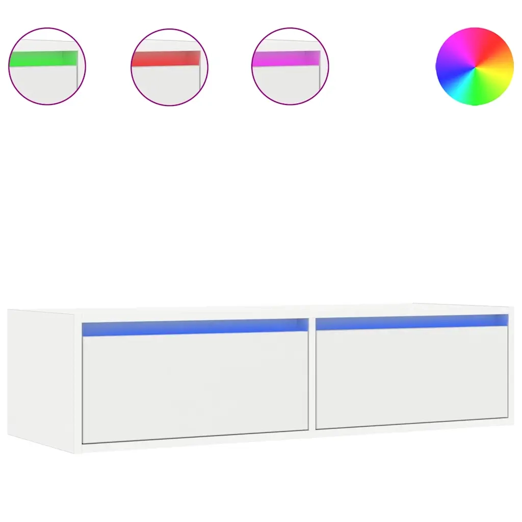 Mobile Porta TV con Luci LED-Mobile per TV-Credenza TV Bianco 100X35,5x25 cm