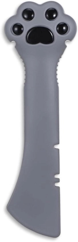 Lepel in Silicone per Cane e Gatto - Apripetri per Cibo in Scatola - Spatola a Piede di Gatto - Spatola Grigia - Cucchiaio per Cibo Liquido - Cucchiai per Mescolare - Cibo in Scatola - Utensile di Cucina Pratico per Animali Domestici
