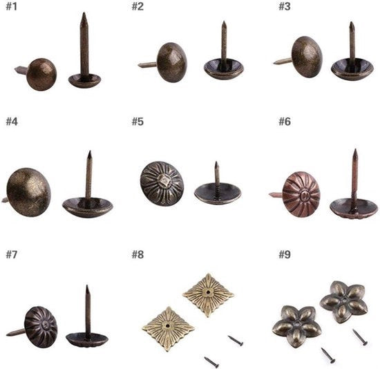 Viti Decorative per Mobili - Decorazione - Studi in Bronzo - Rivestimento - Viti per Porta e Sedia - Viti per Mobili - Bronzo - 100 St Viti Decorative in Bronzo per Mobili Porta e Sedia (6 * 14mm)