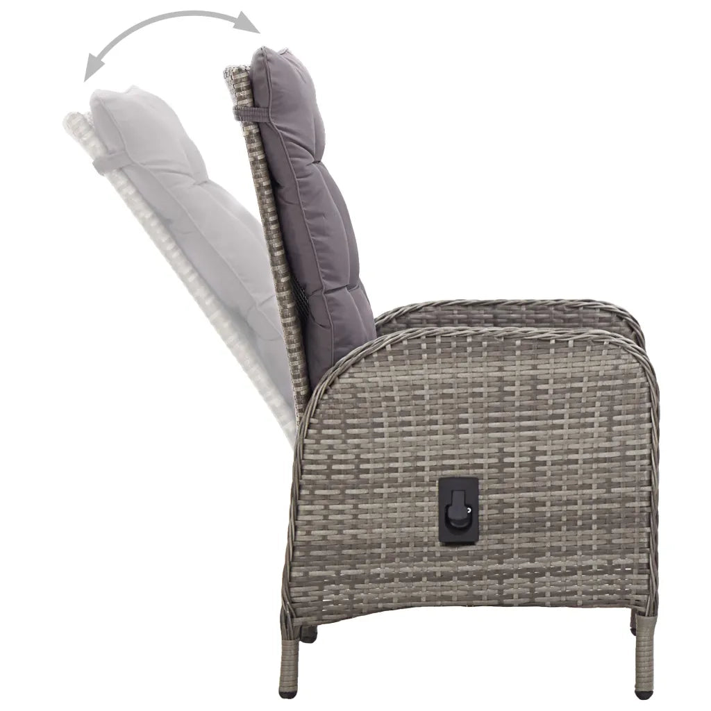 Set da Bistrot per Giardino 3 pz | Set Salotto da Giardino in Polyrattan Grigio
