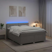 Letto con Box Spring, Materasso e LED Grigio Chiaro Tessuto 3452001