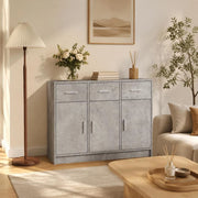 Sideboard Concrete Grey 91x28x75 Cm Wood-based Material