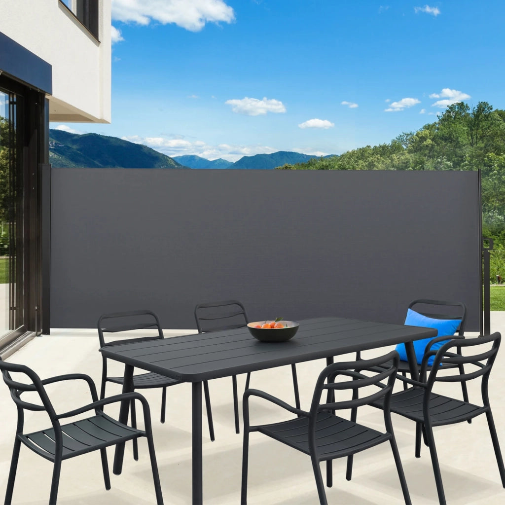 IDMarket - Tenda sole laterale retrattile 160 x 400 cm grigio antracite