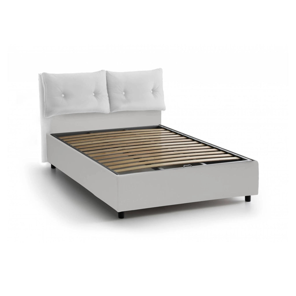 Bacio, Letto Piazza e Mezza Materasso Incluso Made in Italy, Bianco