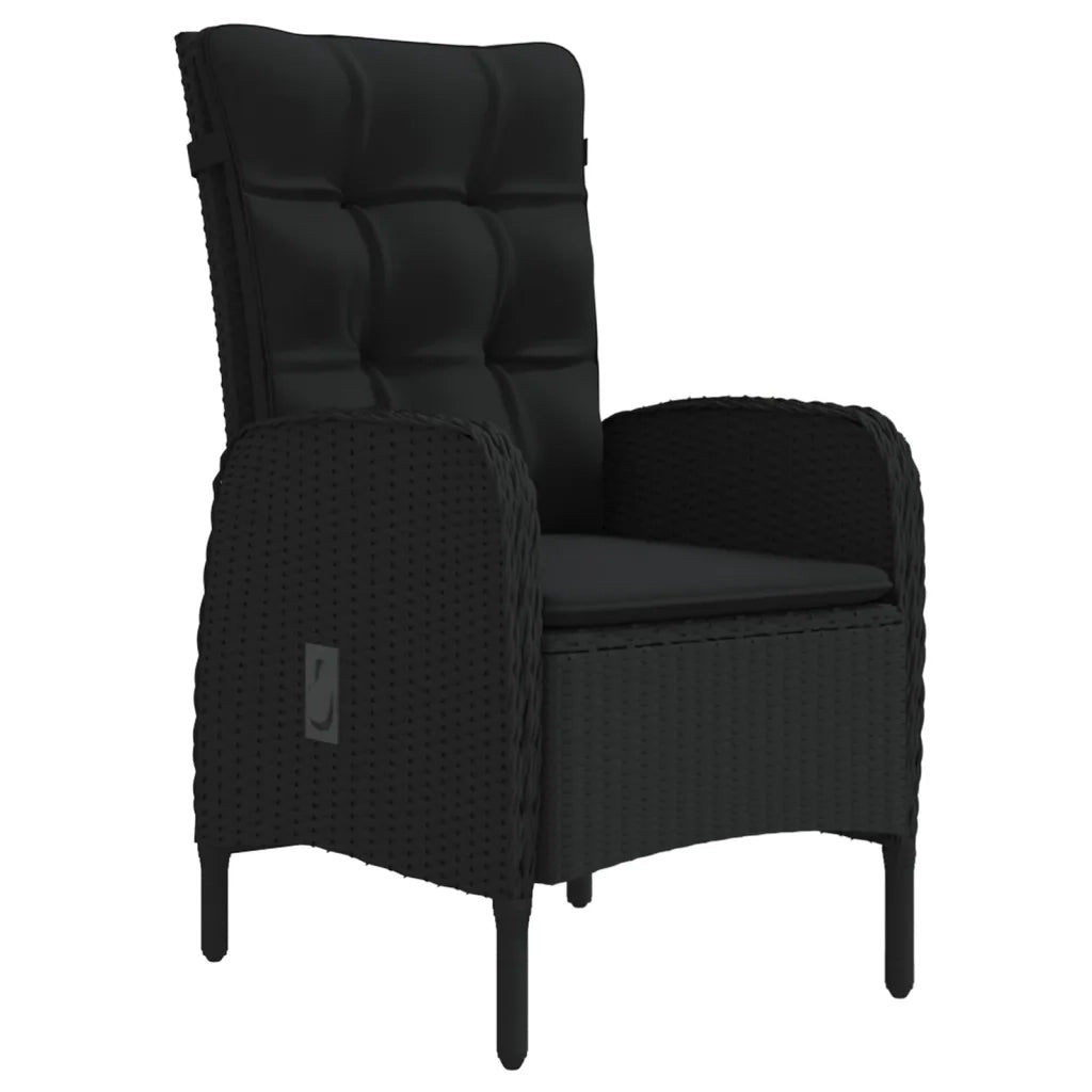 Set da Pranzo da Giardino 5 pz con Cuscini Nero 3099355