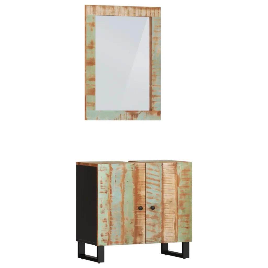Set Mobili da Bagno 2 pz in Legno Massello di Recupero 3200635