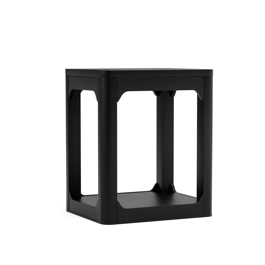 Set di 2 tavolini laterali a 2 ripiani in MDF nero