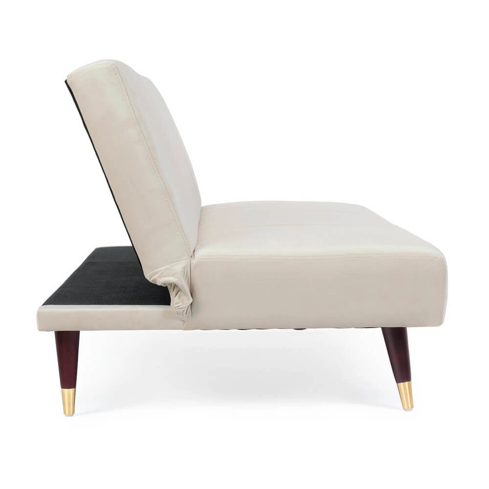 Divano Letto 3 Posti in Velluto con Gambe in Legno - ADELAIDE