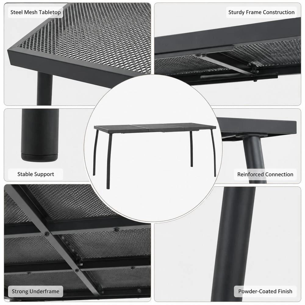 Garden Table Anthracite 165x80x72 Cm Steel Mesh