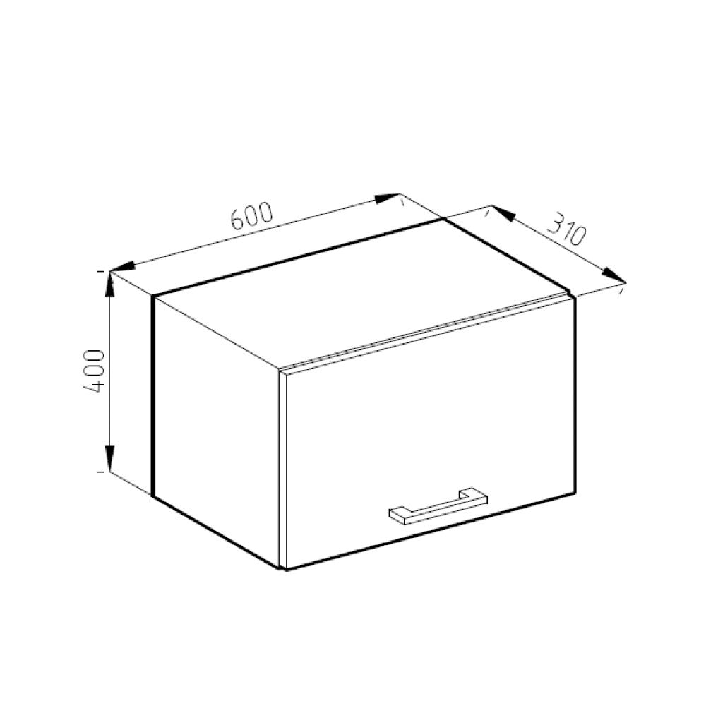 Vicco Pensile universale Antracite lucido 60 cm con porta a ribalta