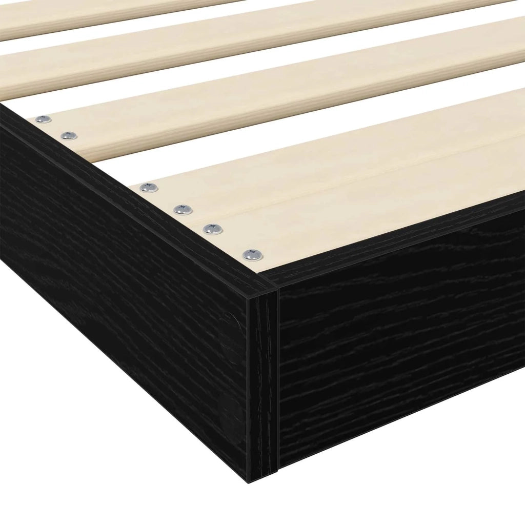 Struttura letto a terra-Giroletto Rovere Nero 90 x 200 cm