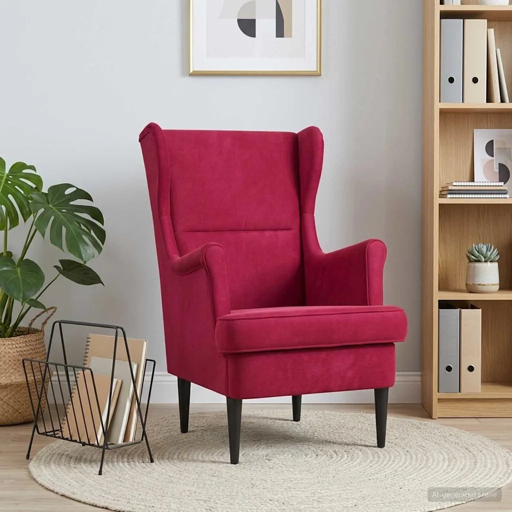 Divano Sedia-Poltrona Rosso Vino Velluto 569759