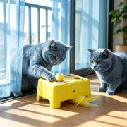 Giocattolo interattivo per gatti ULEVR con 3 modalit¨¤, batteria ricaricabile Type-C, ABS giallo