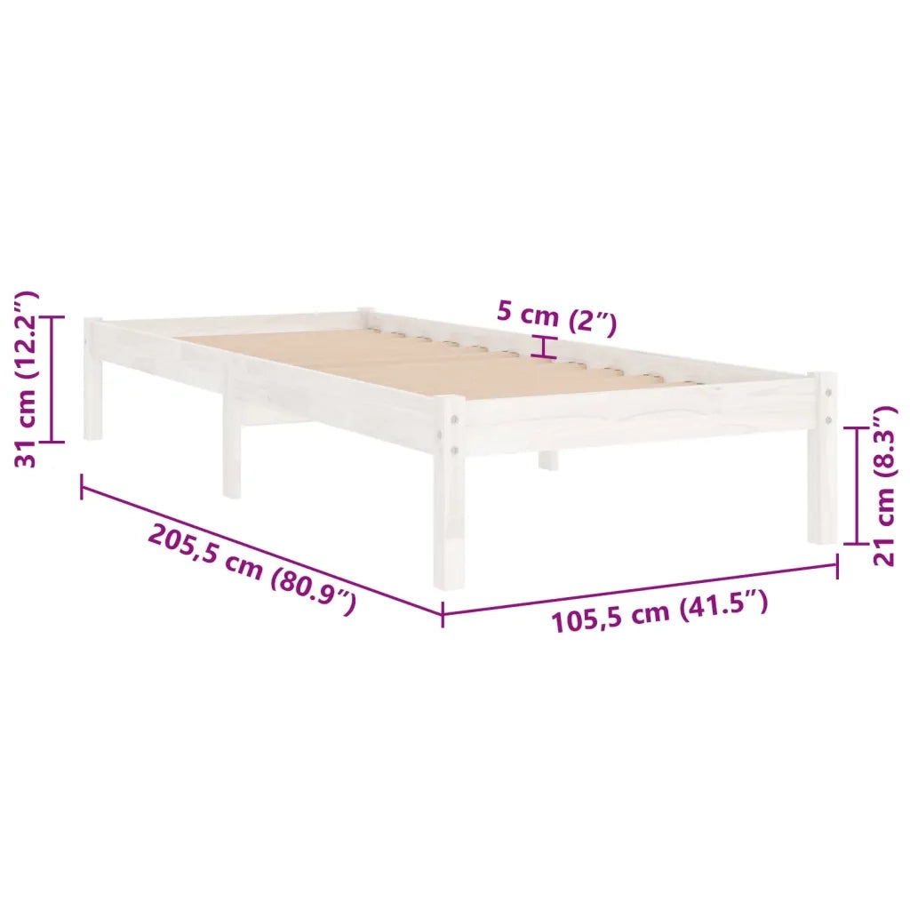 Giroletto Bianco in Legno Massello di Pino 100x200 cm 810008