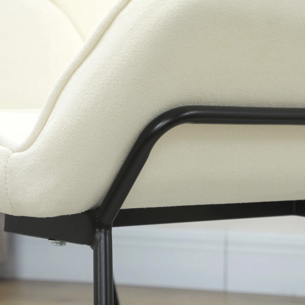Poltrona Relax in Velluto ¨C Minimal ¨C Crema
