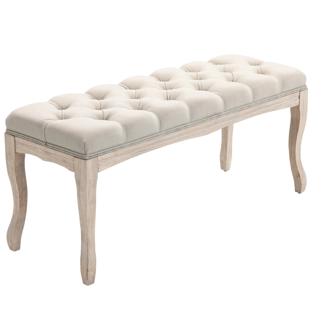 Panca letto ¨C zephmum ¨C Tessuto beige, legno, 110x40x48