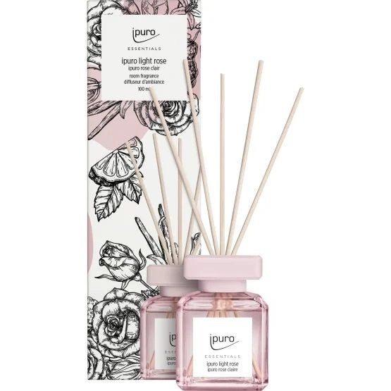 DIFFUSORE BASTONCINI LIGHT ROSE 100ML IPURO