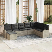 Set Divano da Giardino 8 pcs Grigio chiaro Poly Rattan 3346162