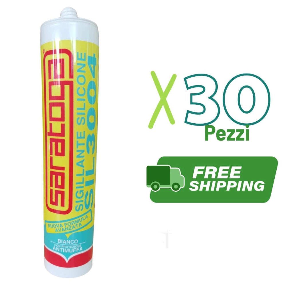 Silicone acetico antimuffa SIL 3004 trasparente 30 pezzi
