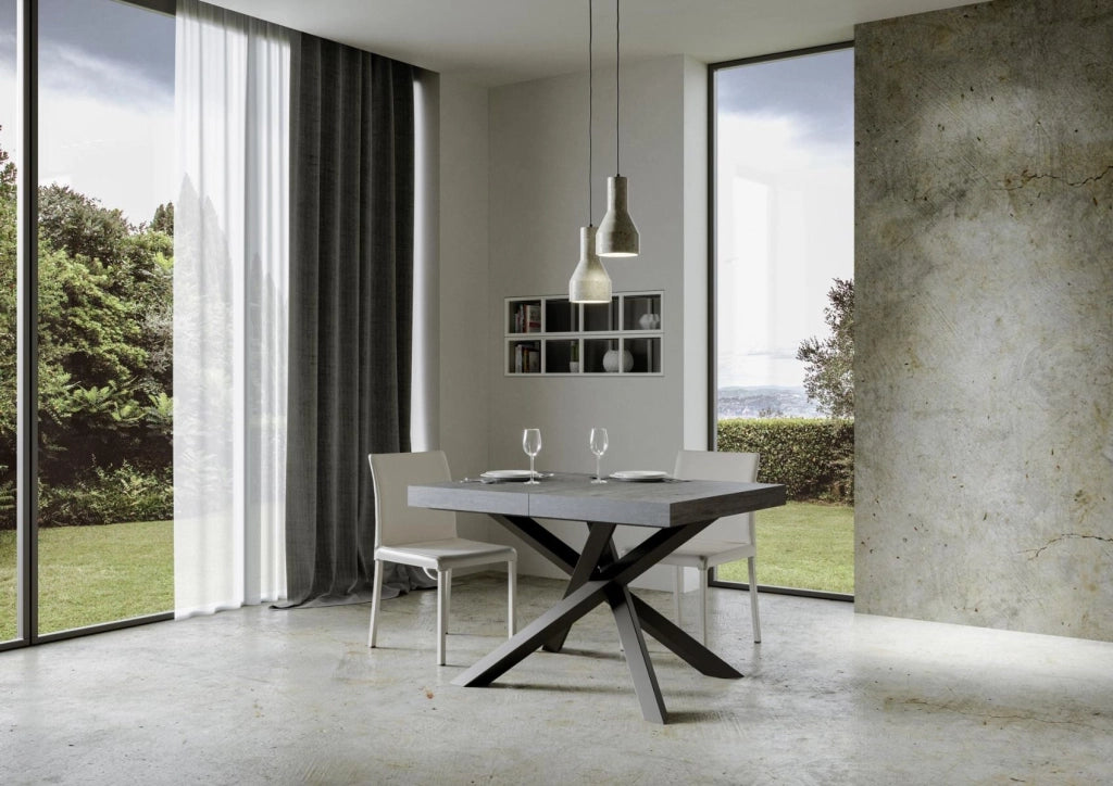 Tavolo allungabile 90x130/234 cm Volta Premium Cemento telaio Antracite