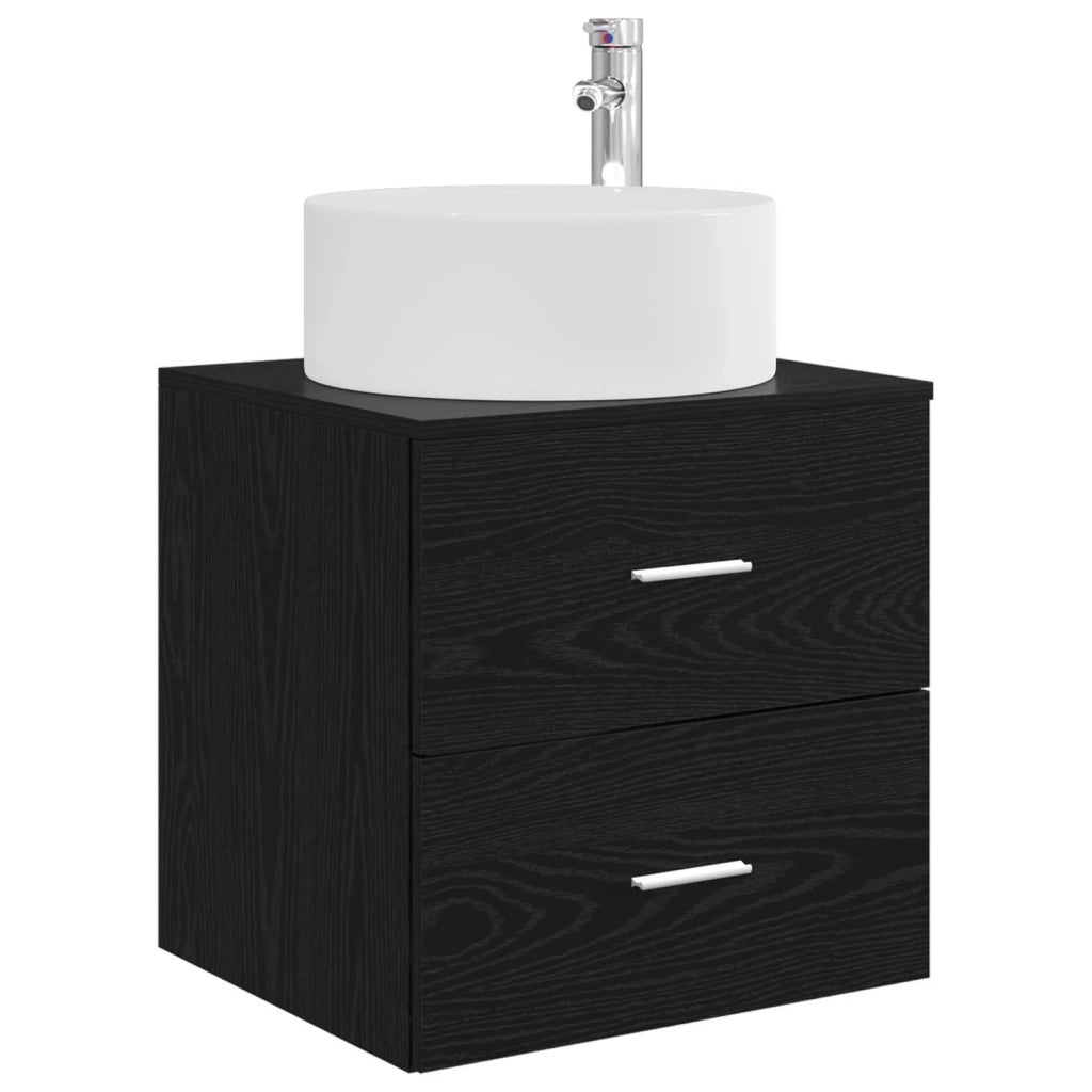 Set di mobili per il bagno 4 pz Rovere Nero 3407096