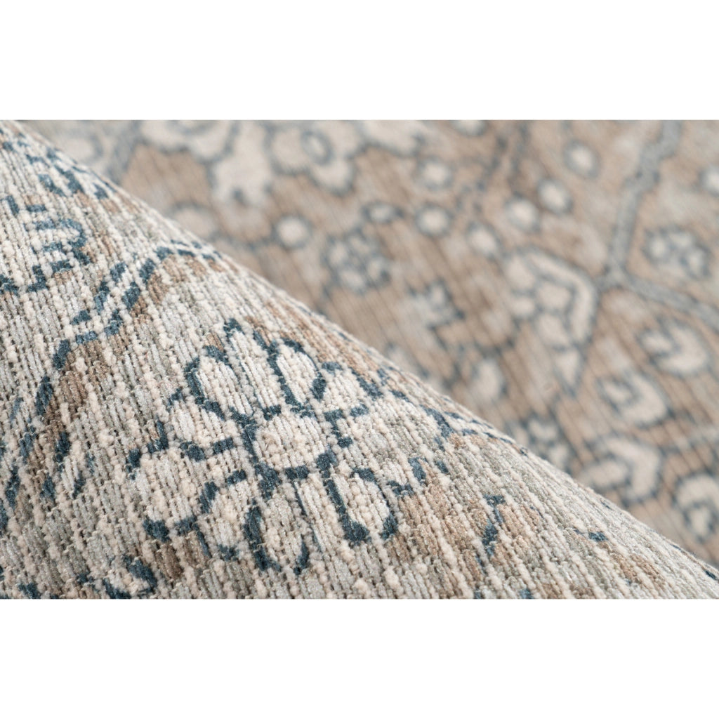 Tappeto vintage Perry Khaki e Beige in misto cotone