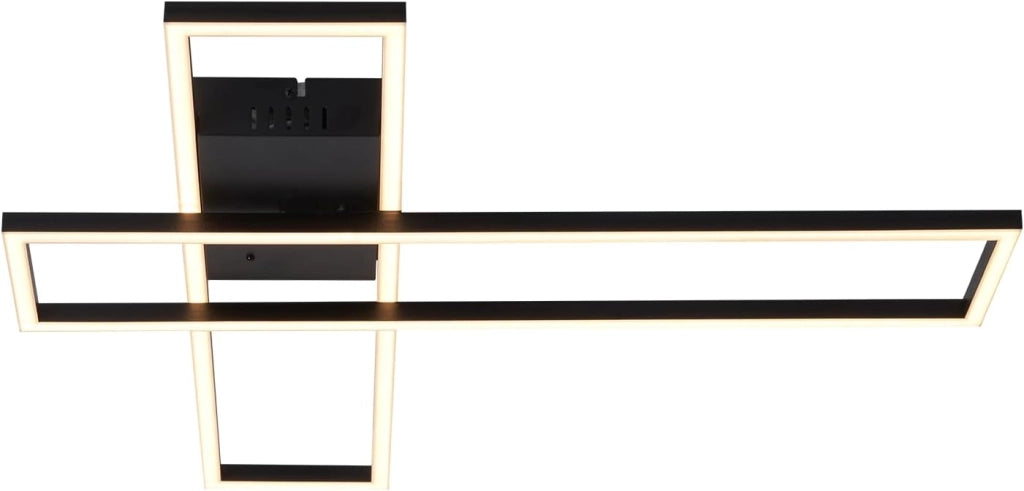 ZMH Lampada da soffitto plafoniera LED 42W nera dimmerabile telecomando design rettangolare per camera letto cucina