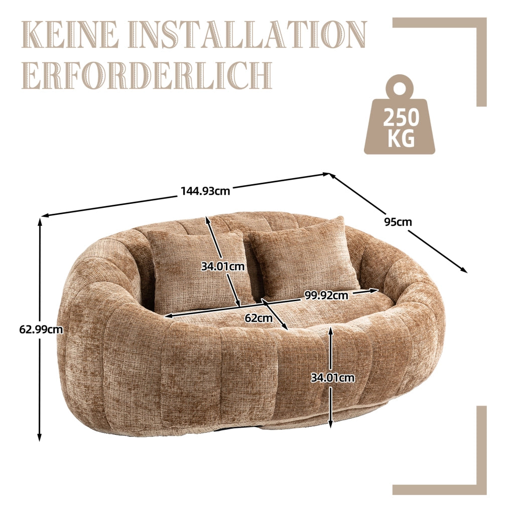 DIVANO Lazy 150x95x63 cm Chenille Caffè