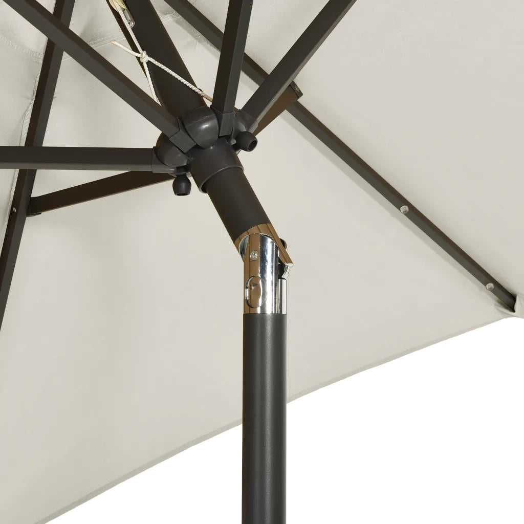 Ombrellone da Giardino con Luci LED Sabbia 200x211 cm Alluminio 313557