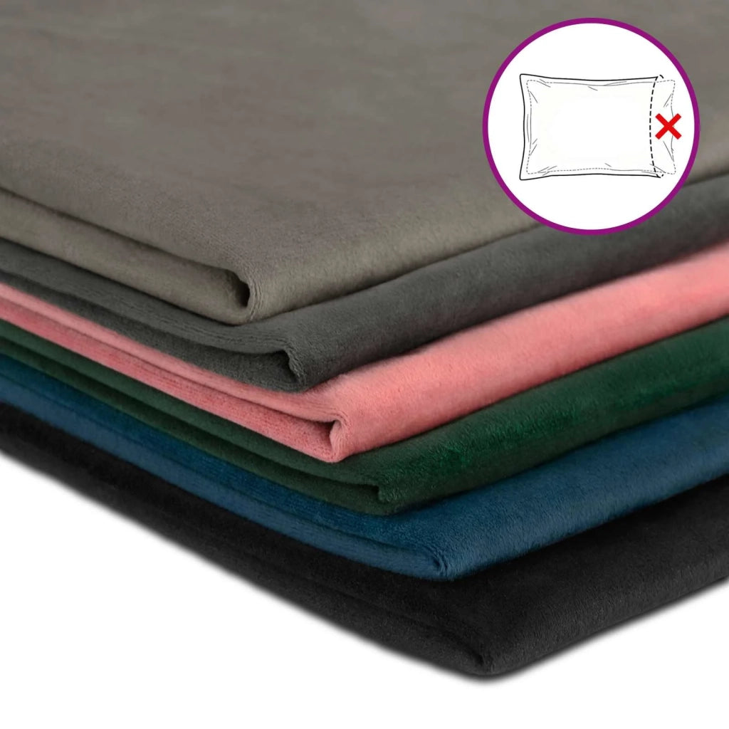 Federa 6 pcs HEERLEN Nero 50 x 80 cm Velluto 911912