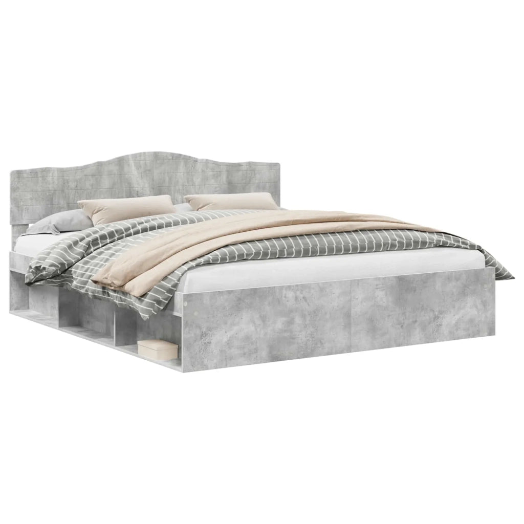 Letto matrimoniale | Letto per adulti | Struttura del letto Calcestruzzo 180 x 200 cm Pino massello