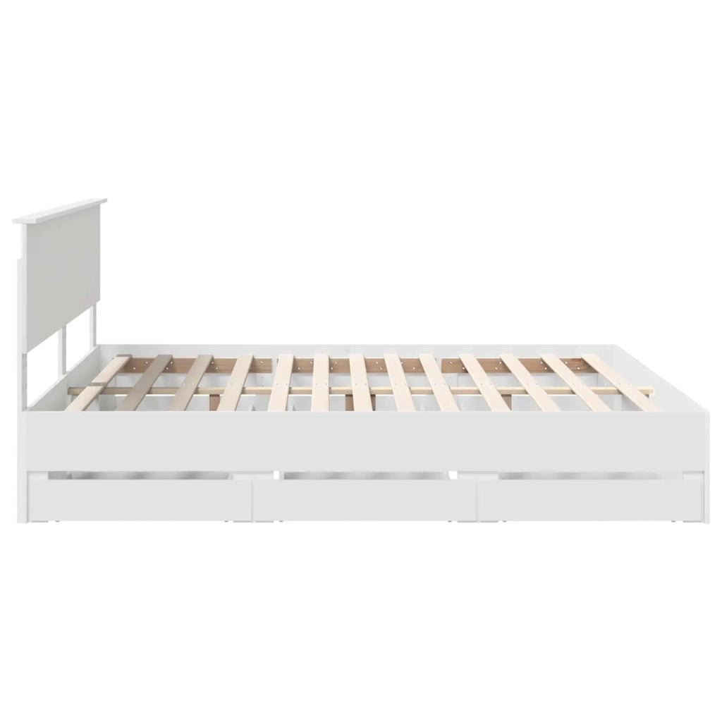Struttura del letto-Giroletto-Rete del Letto Bianco 180 x 200 cm Legno Ingegnerizzato 228384