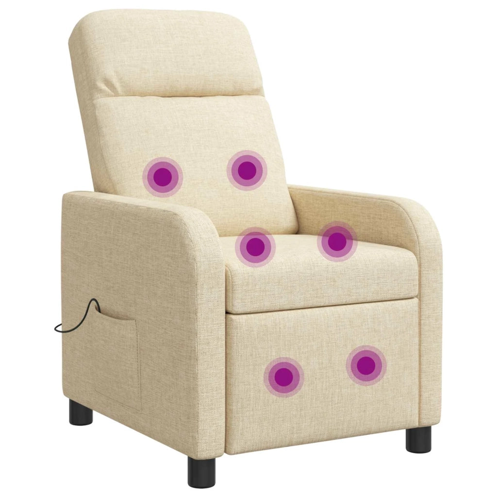 Poltrona Massaggiante Crema Tessuto 42034946