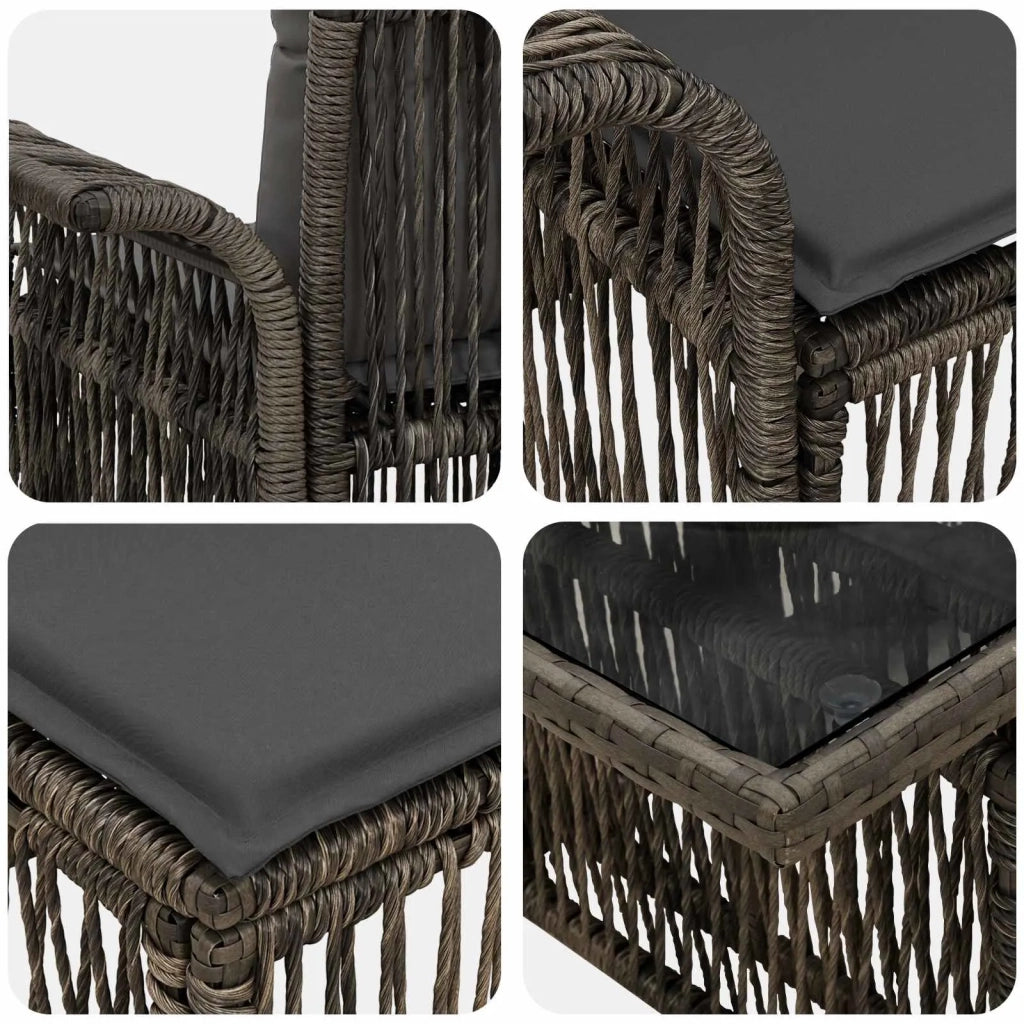 Set Divano da Giardino 8 pz Grigio e Grigio Scuro polyrattan 3436601