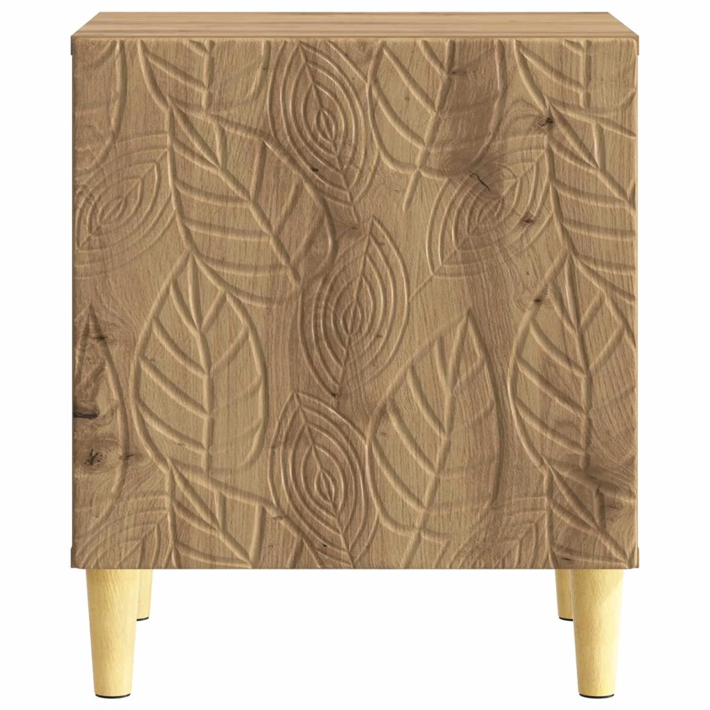 Comodino | Armadio da Notte | Mobiletto da notte Rovere Artigianale 43 x 34,5 x 50 cm