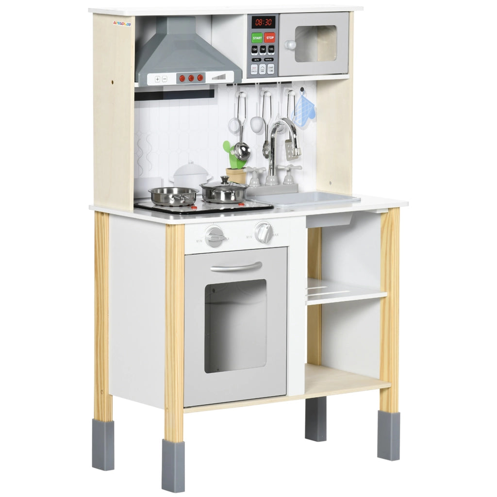 EasyComfort Cucina Giocattolo per Bambini con Altezza Regolabile, Suoni, Luci e Utensili, in MDF e PP, 60x30.5x93.2 cm