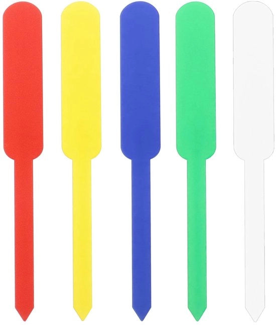 Etichette per piante 500 pezzi - Plastica - Multicolore - 12 cm di lunghezza - Impermeabile - Ambientalmente compatibile - Dimensione pratica - Etichette per piante