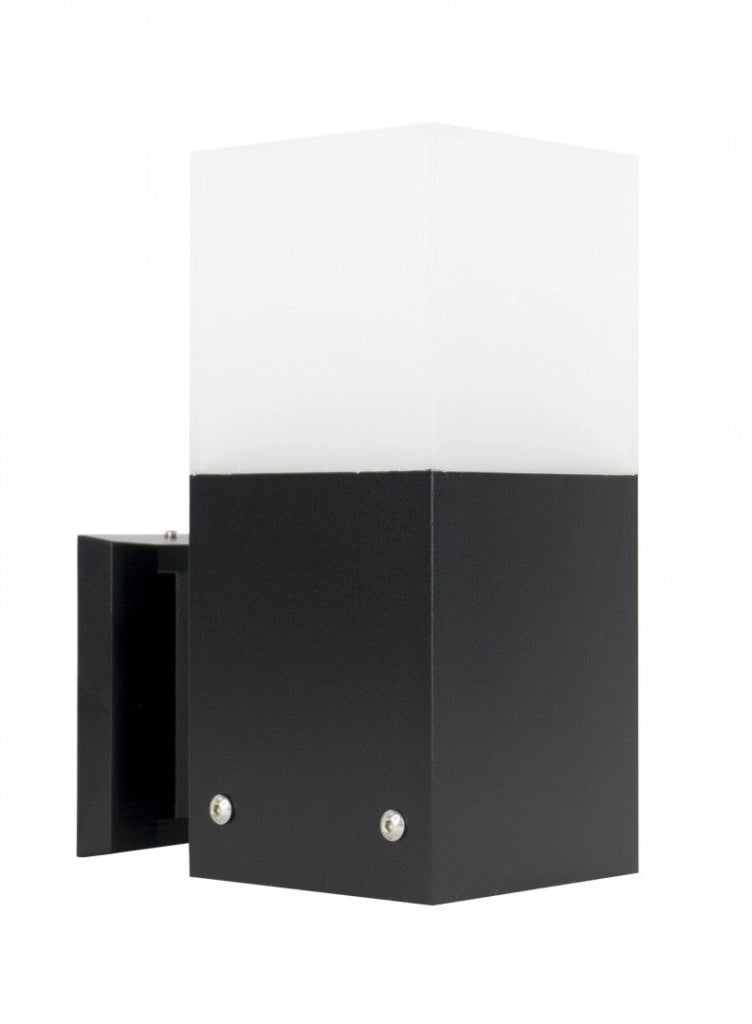 Applique esterna 1 luce SU-MA Cube nera E27 IP44 in alluminio