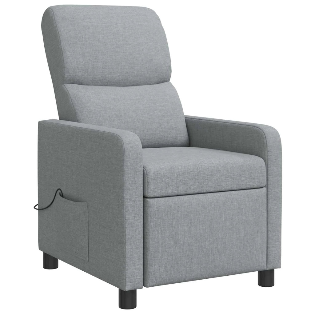 Poltrona Massaggiante Grigio Chiaro Tessuto 42034829