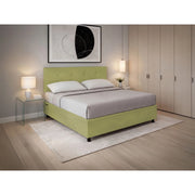 Letto imbottito Matrimoniale 180x190 cm Button - Contenitore,Microfibra,Tè verde