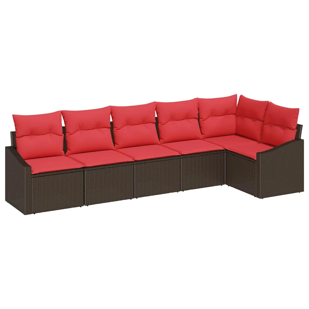 Set di divani 6 pz Marrone polyrattan 3346744
