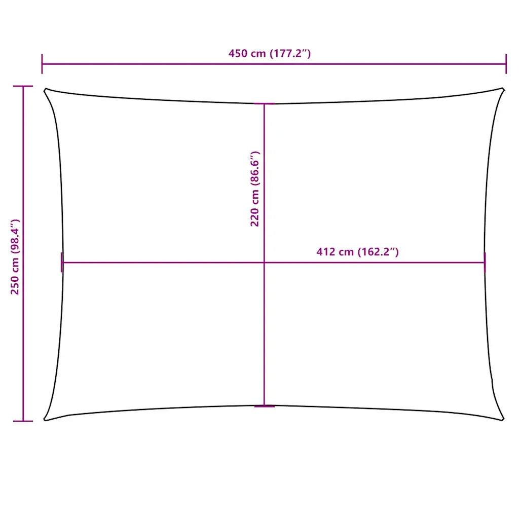 Vela Ombreggiante-Parasole a vela Oxford Rettangolare 2,5x4,5 m Gialla