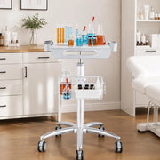 Medical Trolley, Salon Trolley With Wheels, Mobile Rolling Trolley 68-109 Cm Height Adjustable, Metal Salon Stations For Hairdressers, Rolling Desktop Laboratory Trolley For Clinic, Beauty And Salon