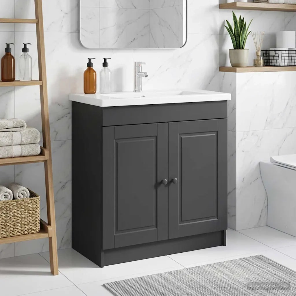 Mobiletto da Bagno | Armadio da bagno sotto il lavello Nero 78,5 x 37,5 x 81 cm