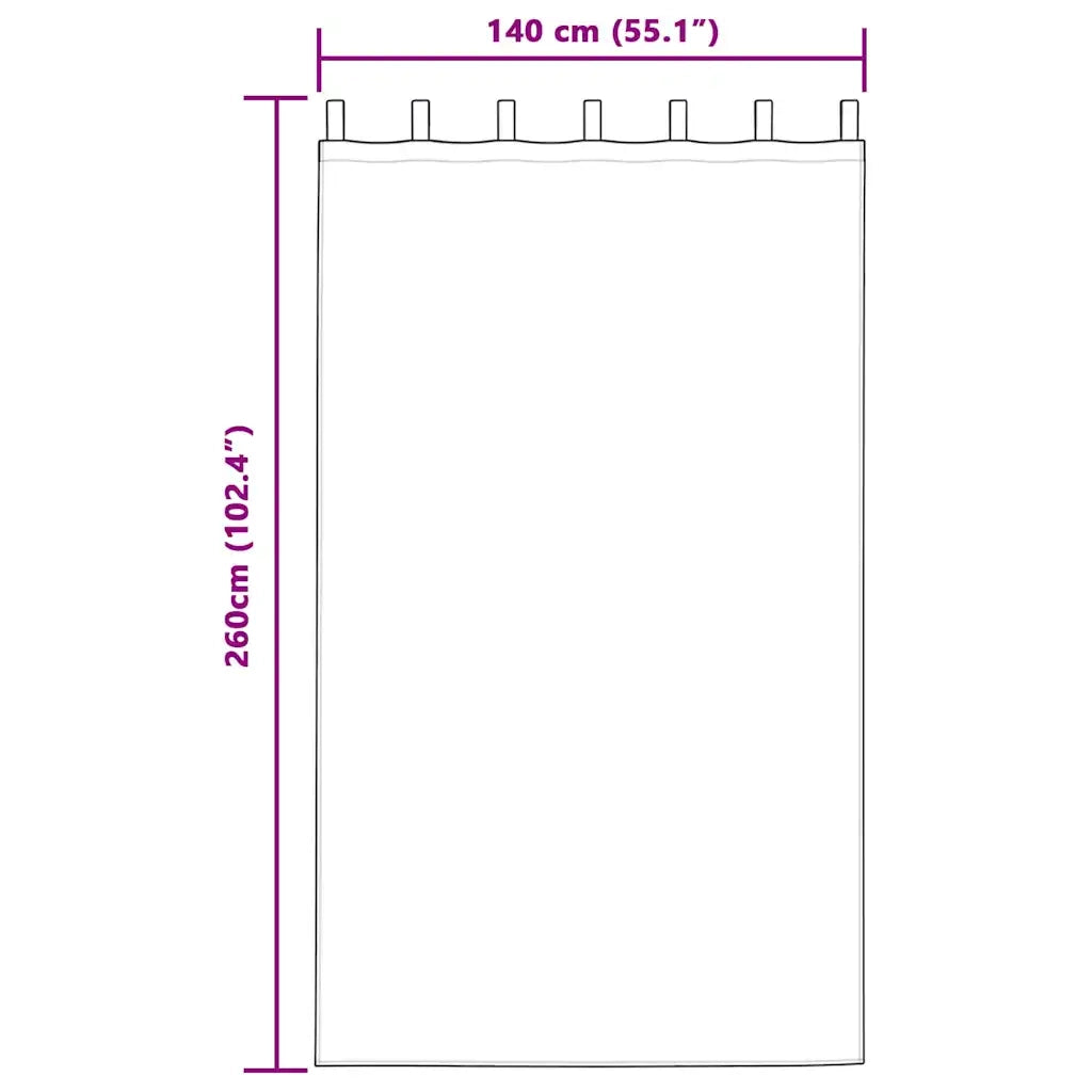 Tenda in Velo con tende 2 pcs Sabbia 260 x 140 cm Poliestere 4108046