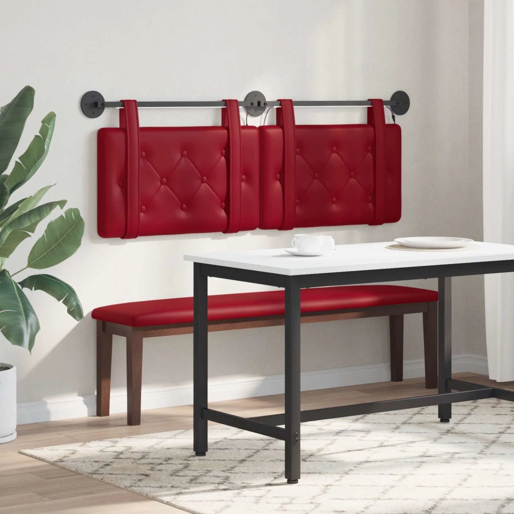 Testiera | Testata sospesa Con luce LED Rosso Vino Similpelle