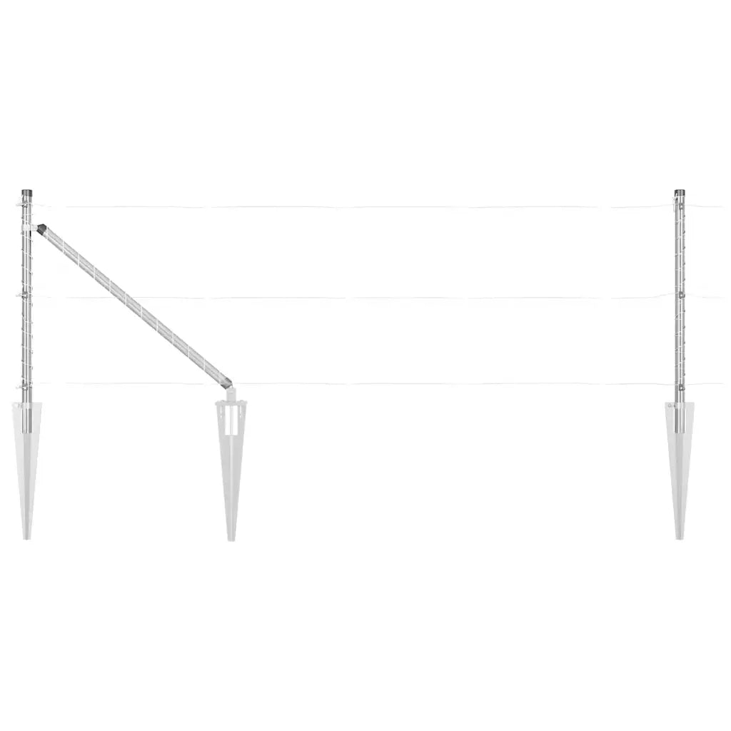 Palo della recinzione 52 pcs Grigio 3,2 x 3,2 x 165 cm
