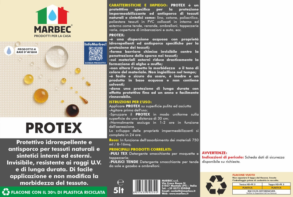 Protettivo antisporco per tessuti PROTEX 5LTx4Pz