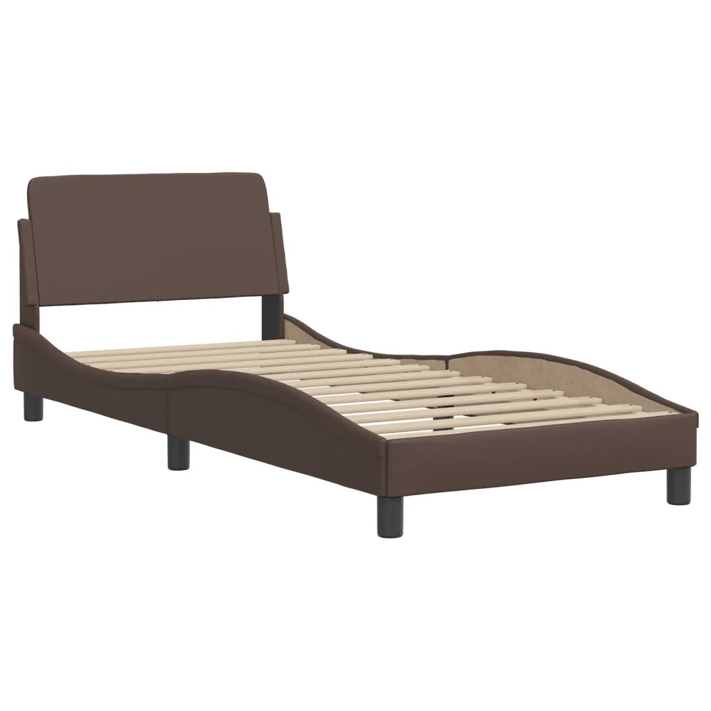 Giroletto con LED senza Materasso-Struttura Letto con LED Zadar Marrone 80x200 cm