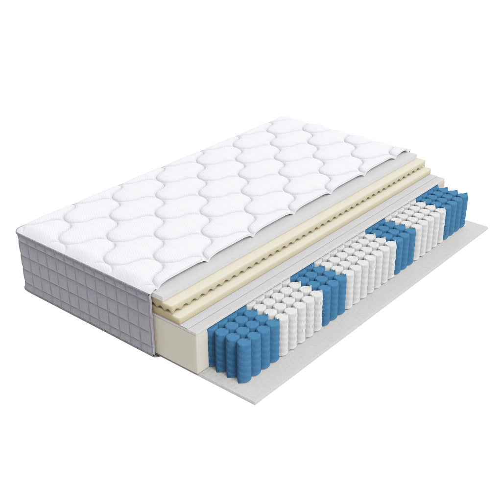 Materasso matrimoniale a molle insacchettate 7 zone 25 cm; H3; bianco; 180x200 cm